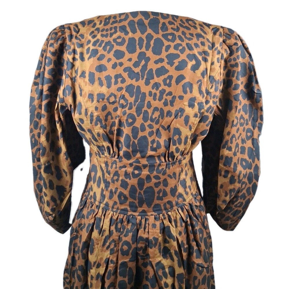 Leopard Animal Print Belted Midi Dress Tuckernuck Graciela Women's Size 8 NWT - Picture 7 of 16
